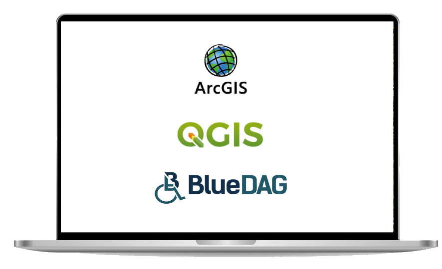 Compatible with ArcGIS, QGIS, BLuedag and more